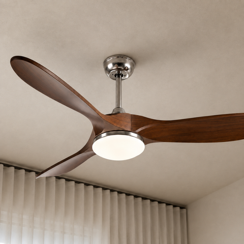 Ventilateur de plafond LED DC 3 Pales – Noyer Sable