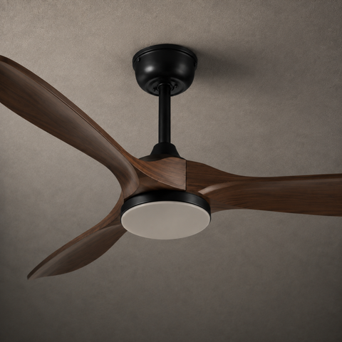 Ventilateur de plafond LED DC 3 Pales – Noyer Noir (Nuance 2)
