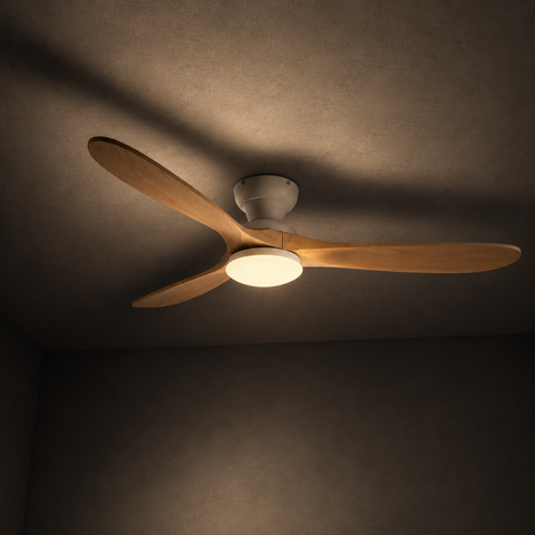 Ventilateur de plafond LED DC 3 Pales – Blanc Bois Massif (Nuance 2)