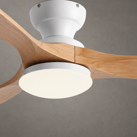 Ventilateur de plafond LED DC 3 Pales – Blanc Bois Massif (Nuance 2)