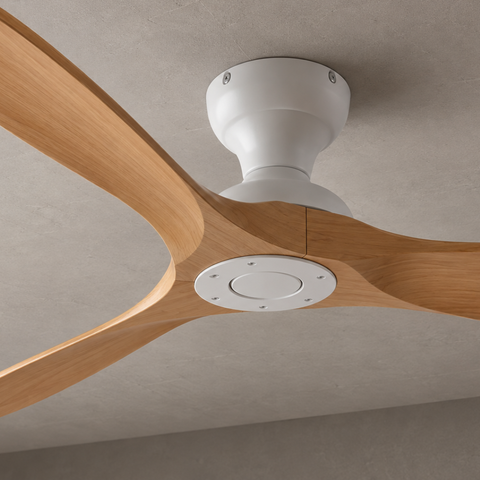 Ventilateur de plafond DC 3 Pales – Blanc Bois Massif