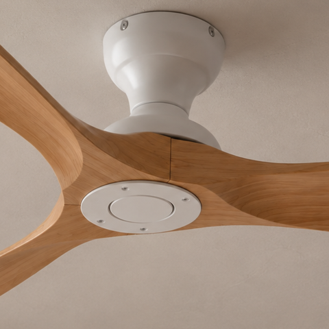 Ventilateur de plafond DC 3 Pales – Blanc Bois Massif