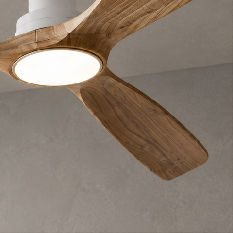 Ventilateur de plafond LED DC – Bois Naturel