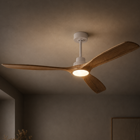 Ventilateur de plafond LED DC – Bois Naturel