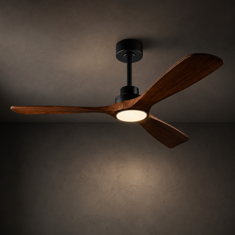 Ventilateur de plafond LED DC – Bois Foncé