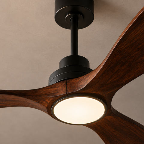 Ventilateur de plafond LED DC – Bois Foncé