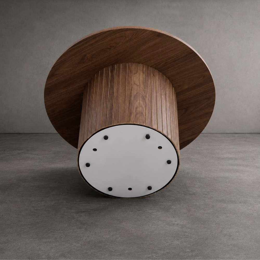 Duo de tables basses gigognes rondes bois foncé – vue 6