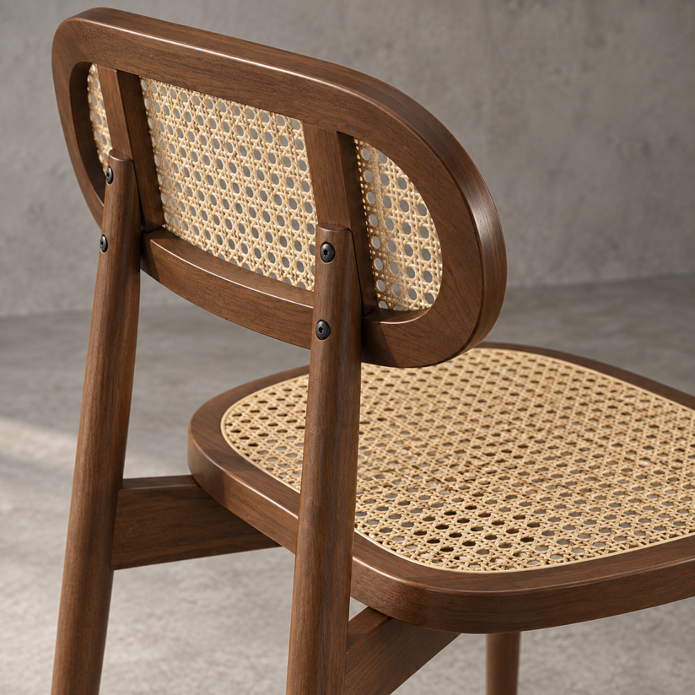 Chaises en rotin synthétique et bois massif, kaki foncé – vue 2