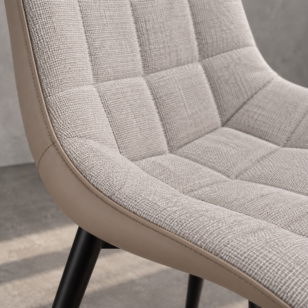 Chaises de salle à manger scandinaves gris clair et gris beige – vue 2