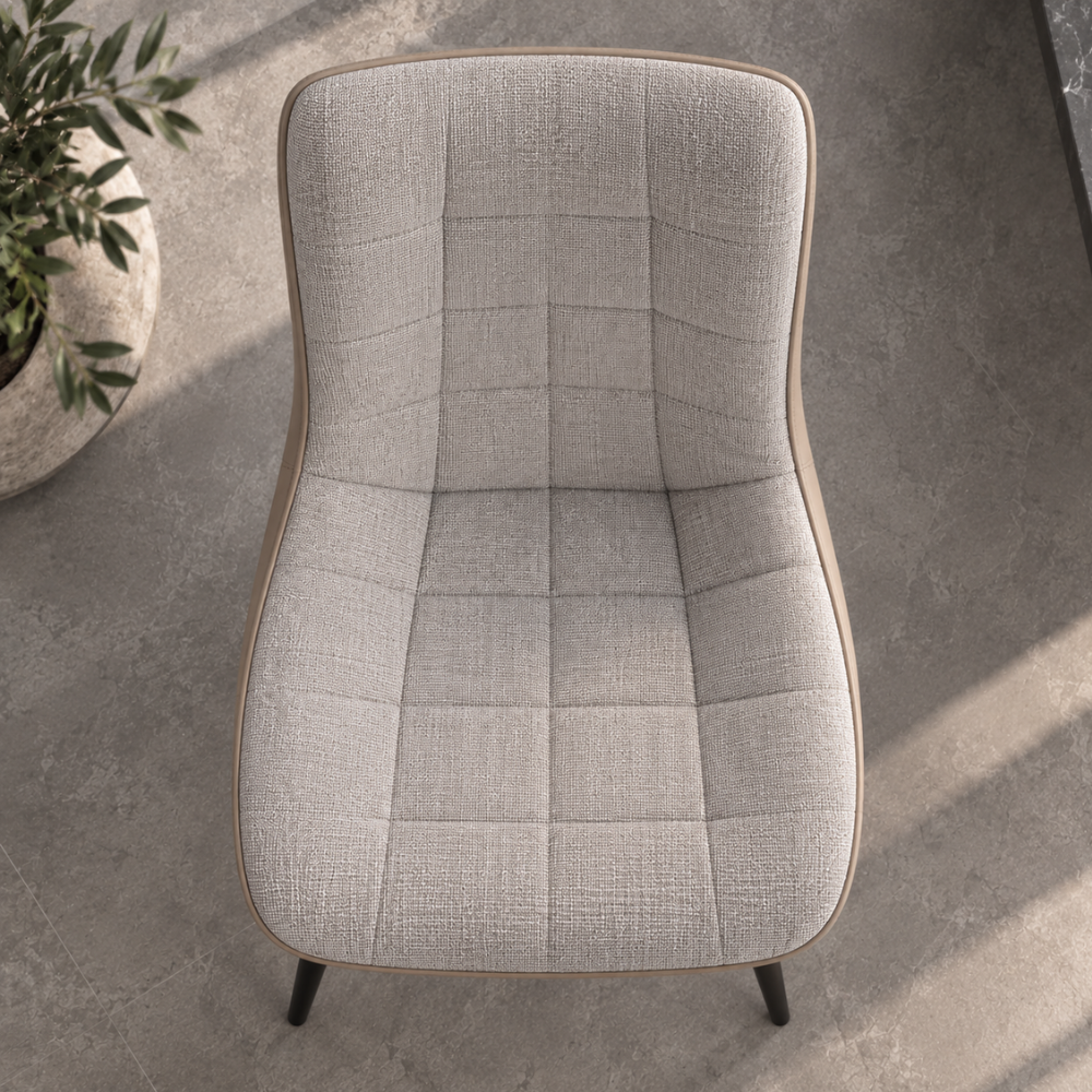 Chaises de salle à manger scandinaves gris clair et gris beige – vue 3