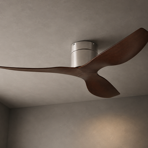 Ventilateur de Plafond – Argent & ABS Bois Foncé