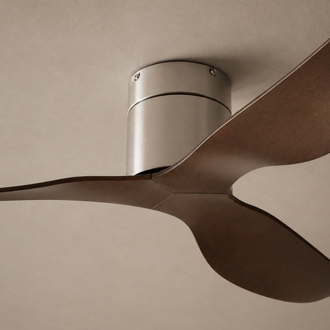 Ventilateur de Plafond – Argent & ABS Bois Foncé