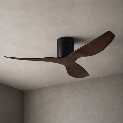 Ventilateur de Plafond – Noir & ABS Bois Foncé