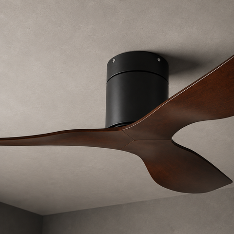 Ventilateur de Plafond – Noir & ABS Bois Foncé