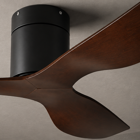 Ventilateur de Plafond – Noir & ABS Bois Foncé