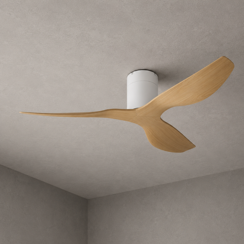 Ventilateur de Plafond – Blanc & ABS Bois Clair