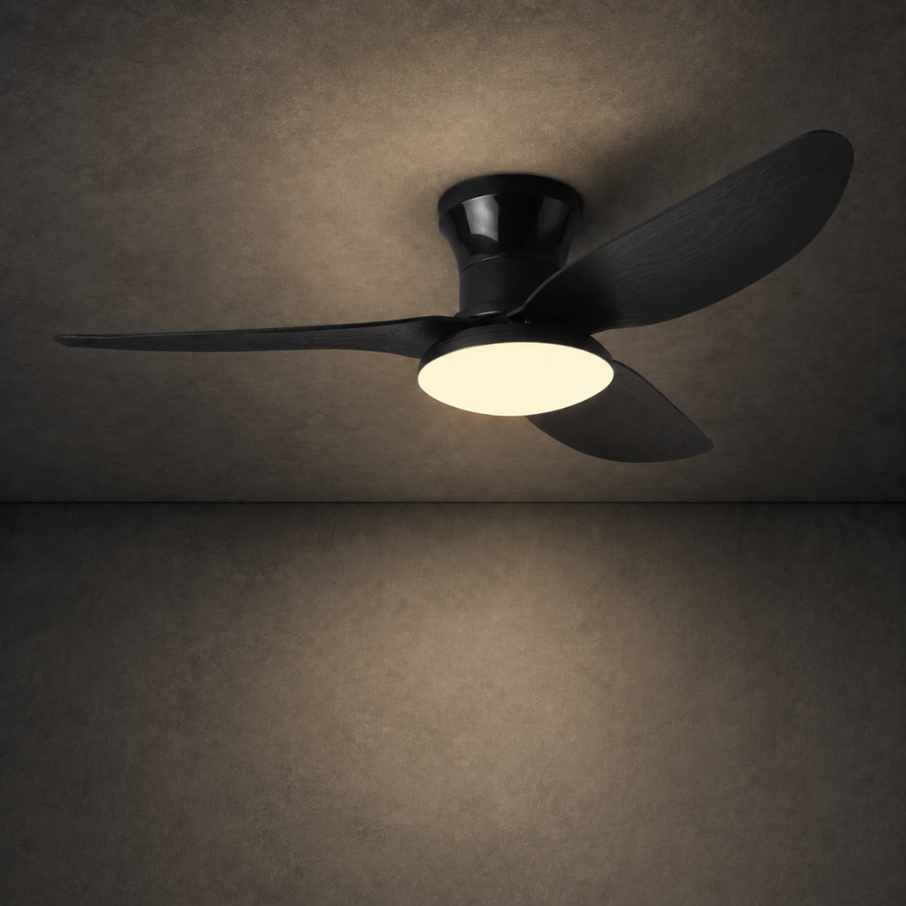 Plafonnier ventilateur LED noir
