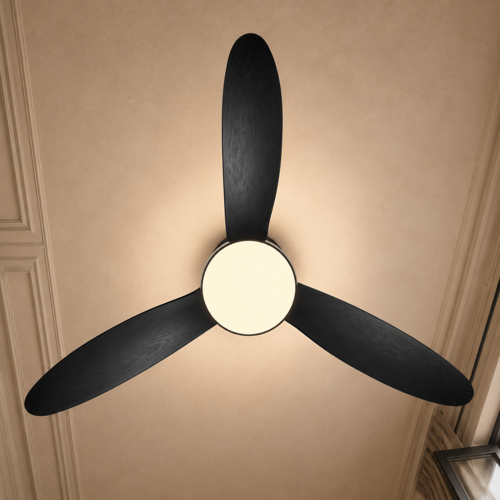 Plafonnier ventilateur LED noir – vue 4