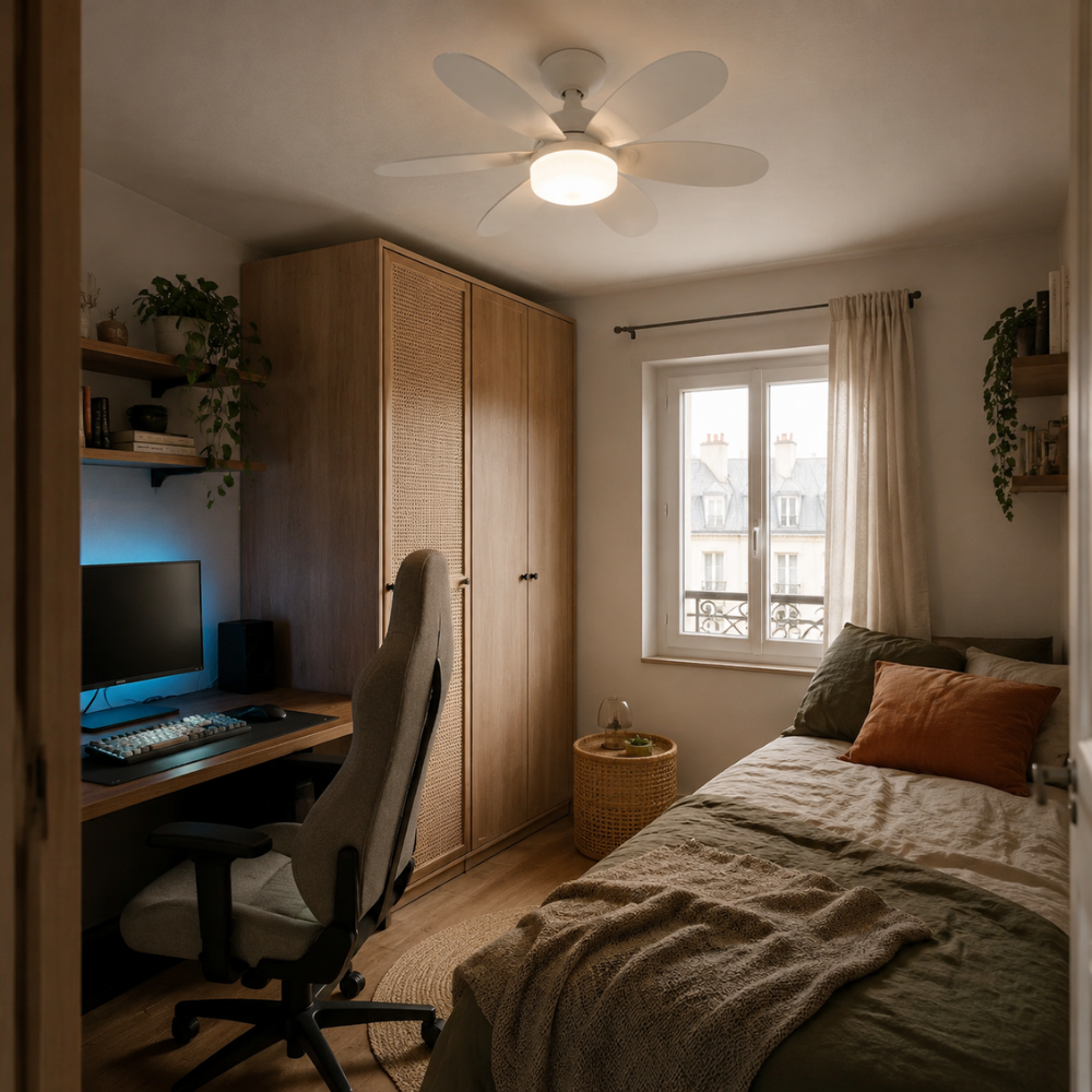 Ampoule LED E27 40 W dimmable avec télécommande pour ventilateur de plafond